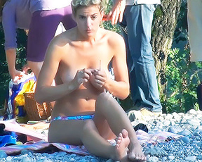 Hot days call for teen nudeness on the warm sand 4 2