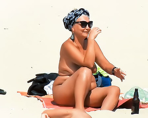 My wife enjoying the beach .the people on the beach were loving it!.