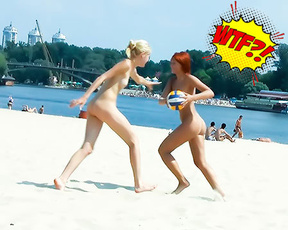 Just found a private spot on the plage and play the ball