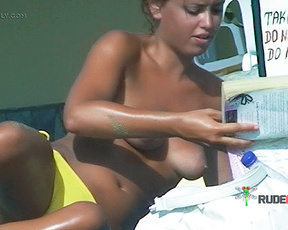 Topless On Beach 1 2