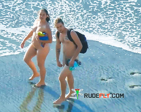 In the first sunny and warm days of spring in south america: few people on the plage. Scenery perfect for fun !.