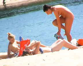 Out on the beach,, we love the outdoors,, nude,, and sometimes,, some fun.