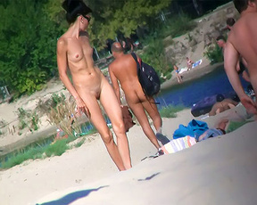 This italian teen went mad at me when she noticed that I was taking her photo in a  nude beach -- from a long distance, no matter.