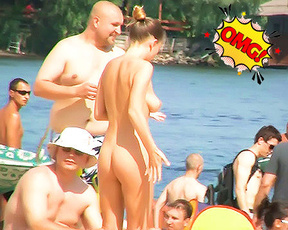 A very cute chick  showing  everything on the plage.