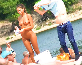 I have chance to follow this pretty teen nudist couple of days. Sometimes she enjoy to wear only her bf hat.