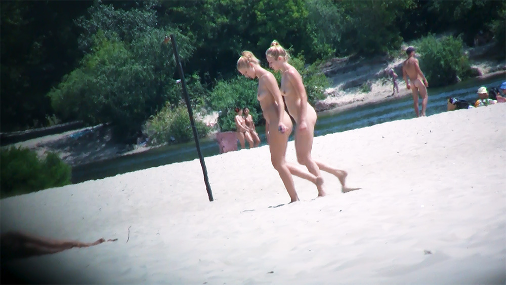 Two nacked girls at the beach