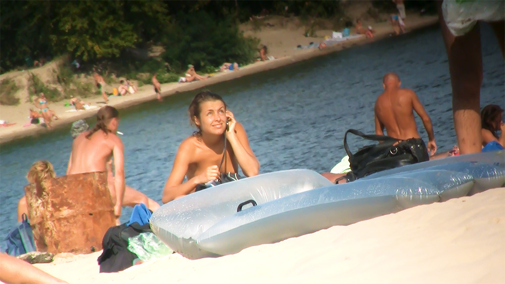 This teen went to the public beach without a bikini.