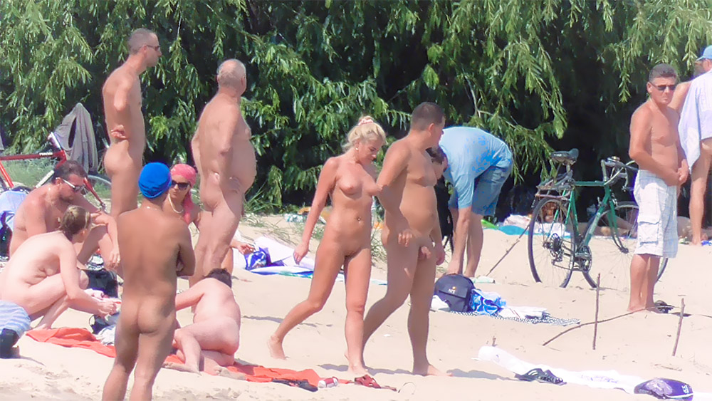 This is a great woman I see on a public beach