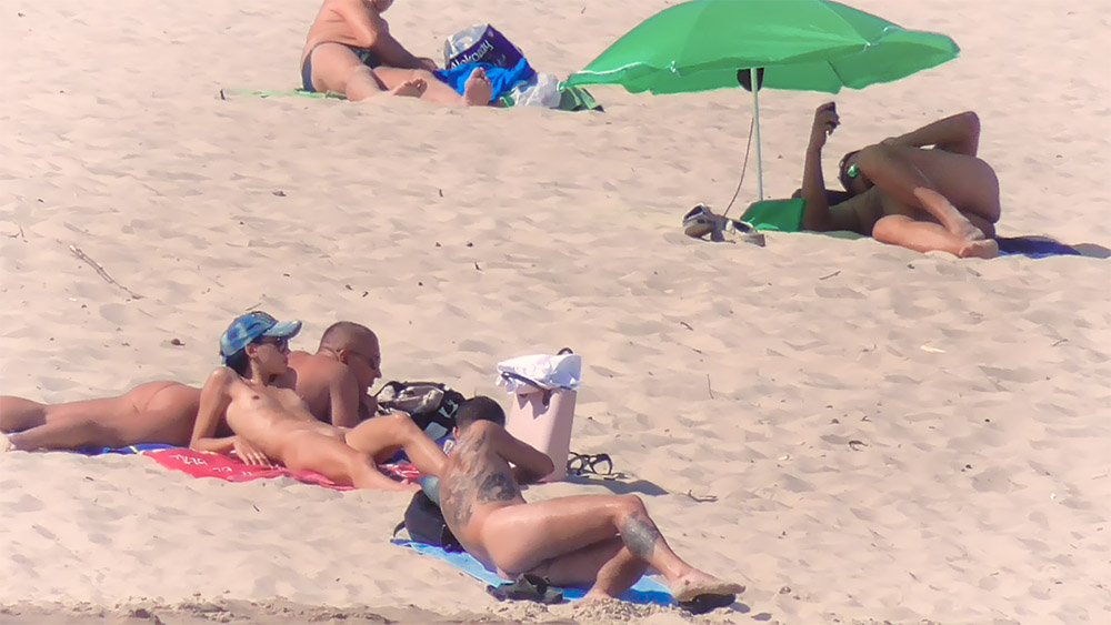 Skinny Brunette Bares All at the Beach