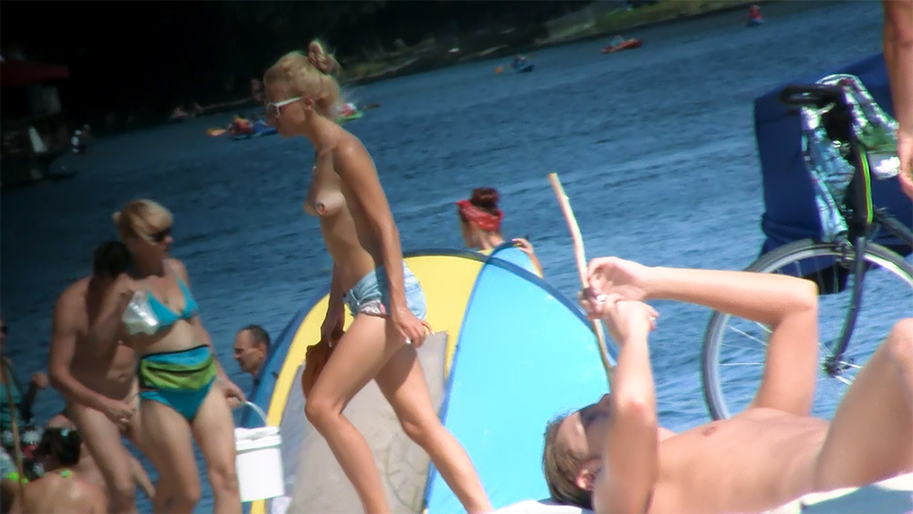 We came back from nude beach and she was in for a few fun video, enjoy her nice big rack!!.